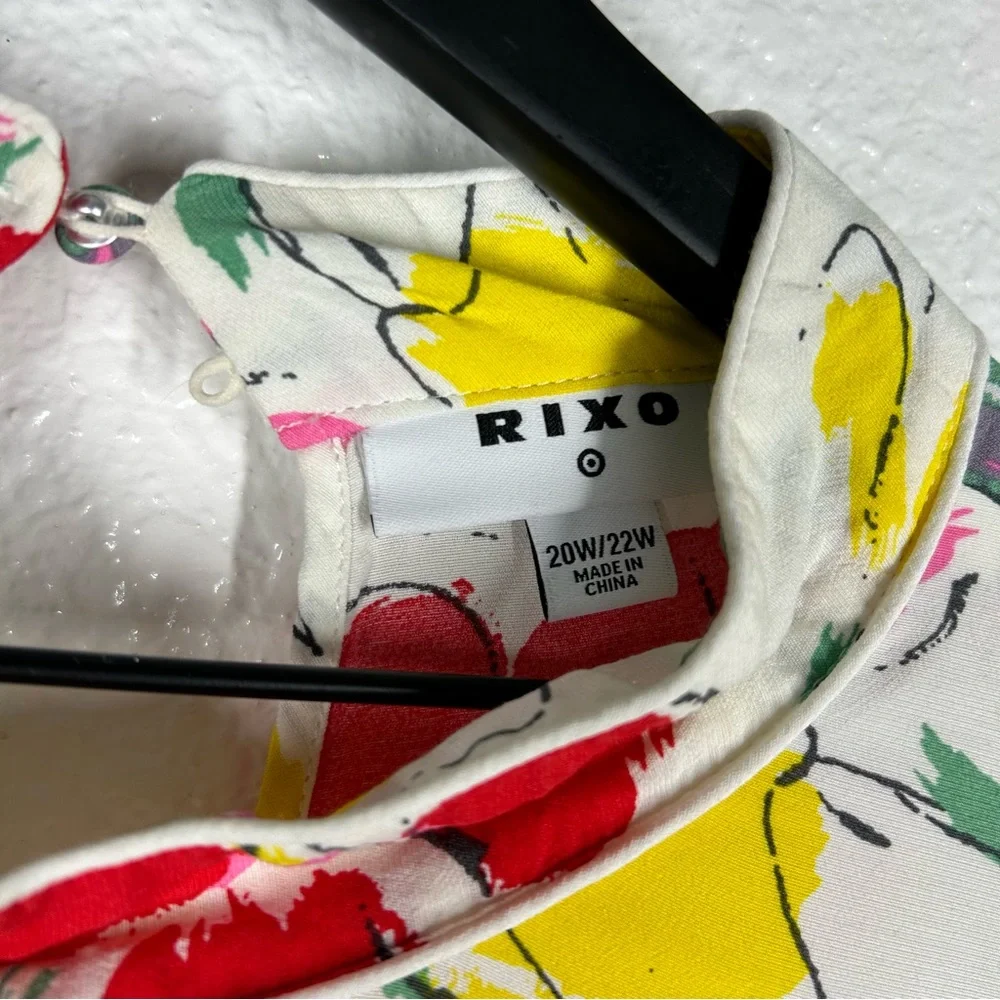 Rixo X Target Floral Mock Neck Cascade Ruffle Dress Maxi 20/22W EUC - Picture 9 of 10